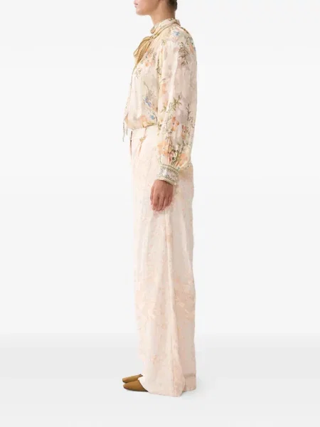 Top Camilla cu funde cu model floral