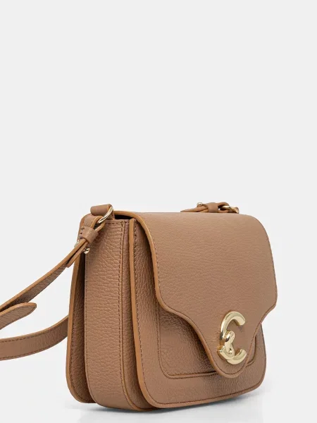 Кожаная сумка Coccinelle бежевая