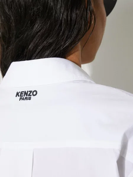 Классическая ошейниковый рубашка Kenzo в цветочек белая