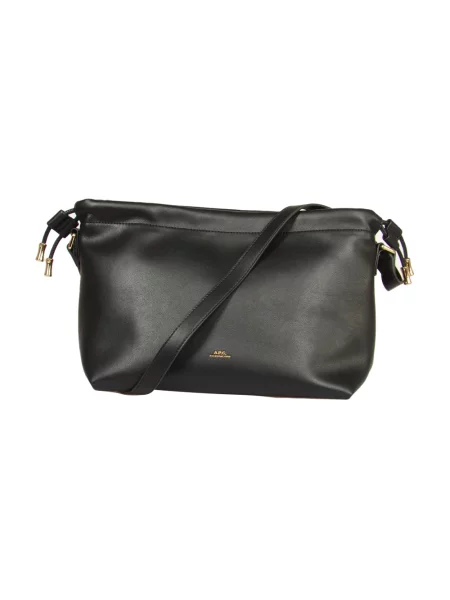 Torebka skórzana A.p.c. skórzana ze ściągaczem retro czarna