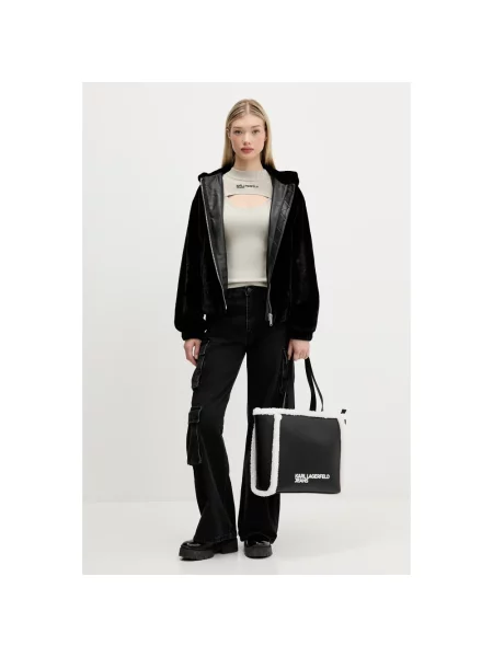 Sweter Karl Lagerfeld w paski szary