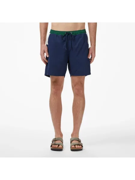 Lacoste Szorty Kąpielowe Z Blokadą Koloru Regular Fit granatowe