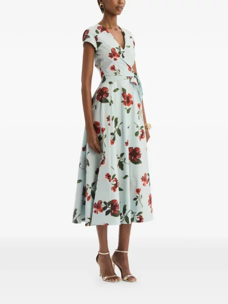 Rochie Oscar De La Renta din poplin plic albastru