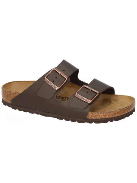 Sandały Birkenstock skórzane brązowe