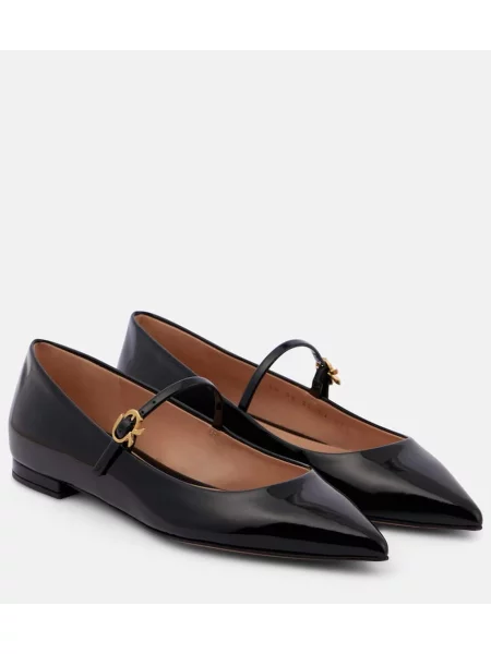 Pantofi cu toc Gianvito Rossi din piele de lac negru