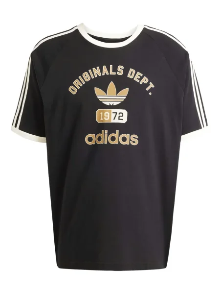 Камуфлажна плетена тениска Adidas с принт черно