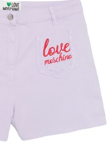 Σορτς Love Moschino με κέντημα μωβ