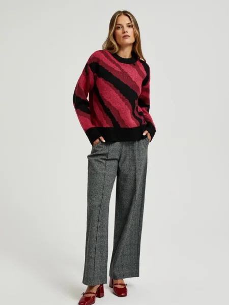 Pulover Moodo cu imprimeu geometric negru