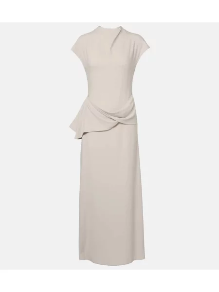 Rochie maxi Tove drapată de costum gri