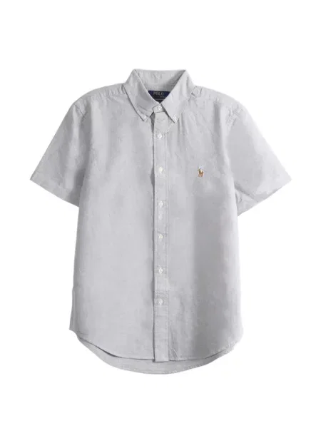 Rochie tip cămașă Polo Ralph Lauren cu broderie plasă maro