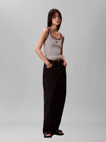 Calvin Klein Jeans podkoszulek Kobiety czarny w paski S niebieski