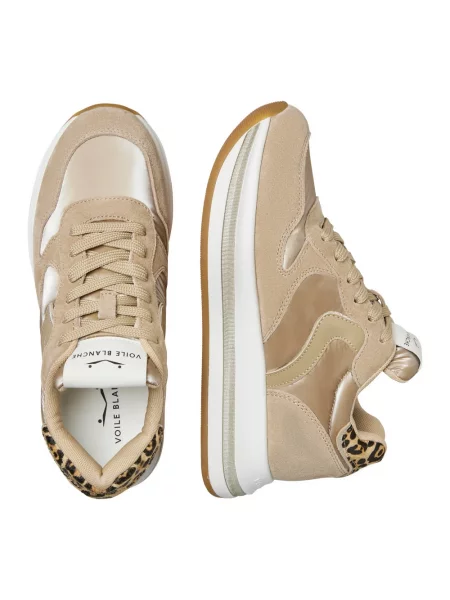 Sneakersy Voile Blanche skórzane beżowe