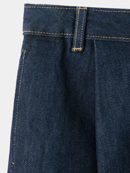 Jeansy wide leg z zakładkami Dzieci lata MANGO KIDS niebieski