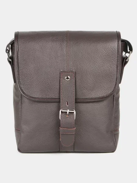 Кожаная сумка через плечо Shvigel коричневая