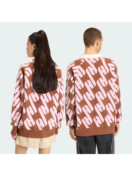 Sweatshirt adidas ADICOLOR BLOKECORE POLO UNISEX Preloved Brown S różowe