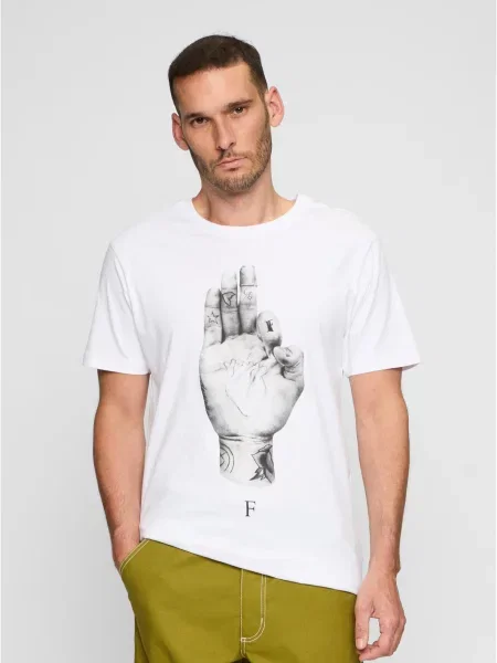 Tricou Mister Tee cu inscripții alb