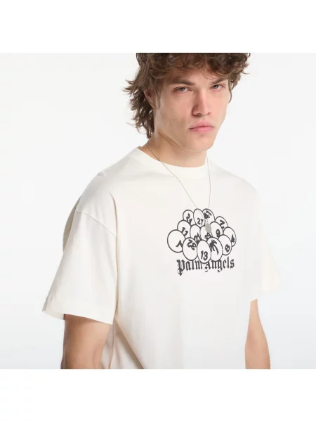 Tricou Palm Angels Pa Pool Regular Tee Off White/ Black S alb