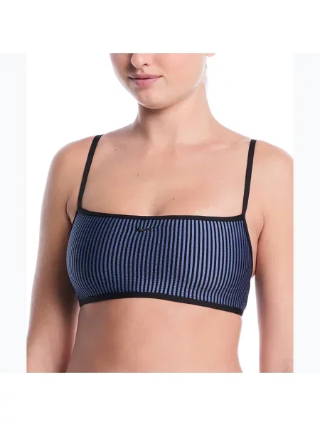 Горнище от бански костюм Nike Ripple Texture Bralette Classic Bikini slate синьо