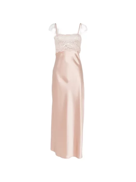 Rochie maxi Aya Muse din dantelă roz