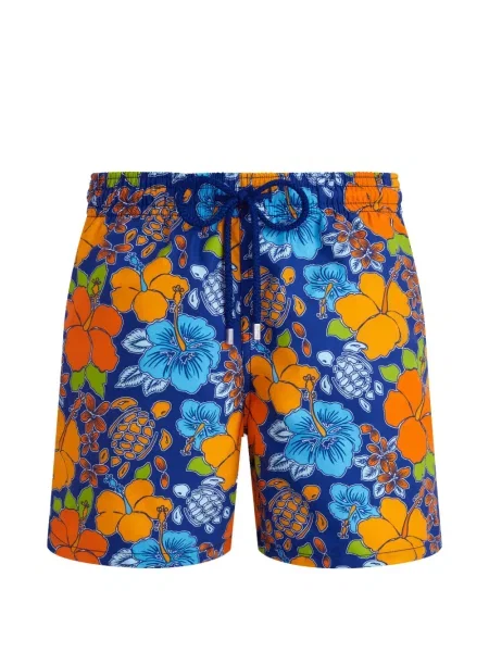 Slip de baie Vilebrequin cu model floral cu imagine albastru