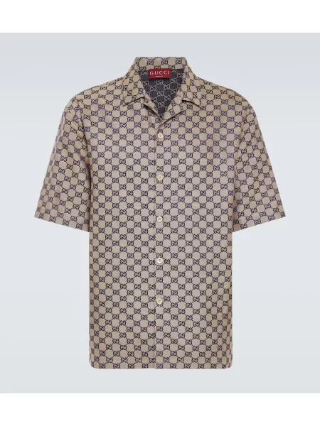 Ленена риза Gucci бежово