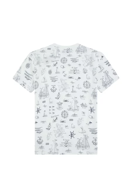 Плетена поло тениска Polo Ralph Lauren с автограф с връзки бяло