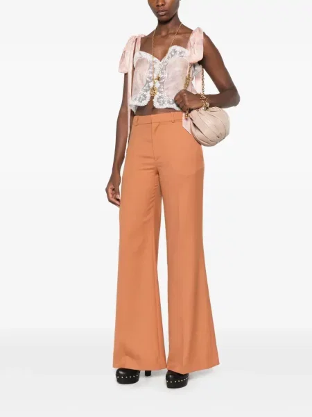 Cu centură pantaloni Chloé portocaliu