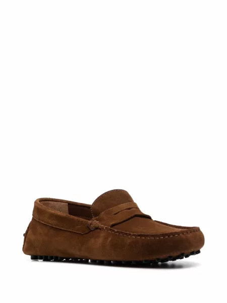 Loafersy Scarosso zamszowe brązowe