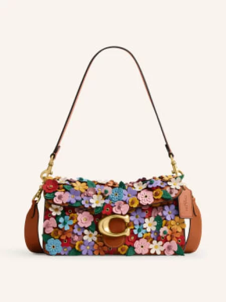 Coach torebka skórzana Floral Applique Tabby 26 czerwona