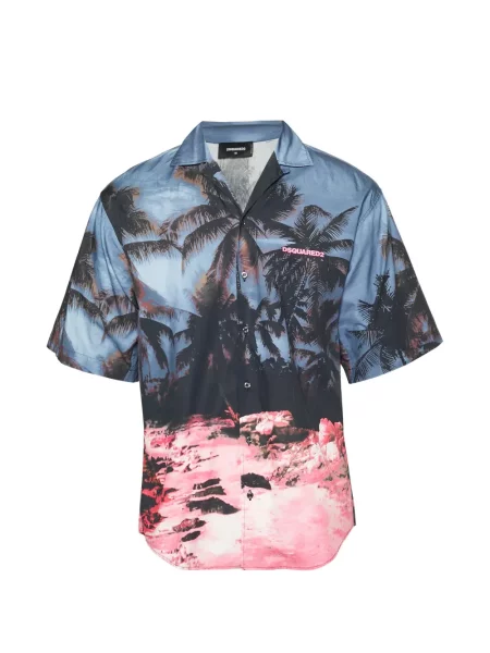 Cămașă Dsquared2 cu imagine albastru