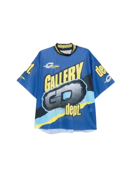 Koszulka z nadrukiem Gallery Dept. z nadrukiem z krótkim rękawem niebieska