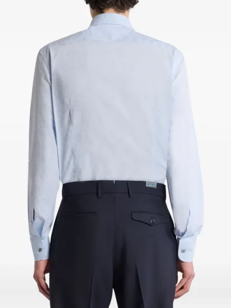 Cămașă Etro cu model floral din jacard albastru