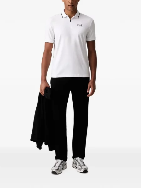 Tricou polo Ea7 Emporio Armani cu imagine alb