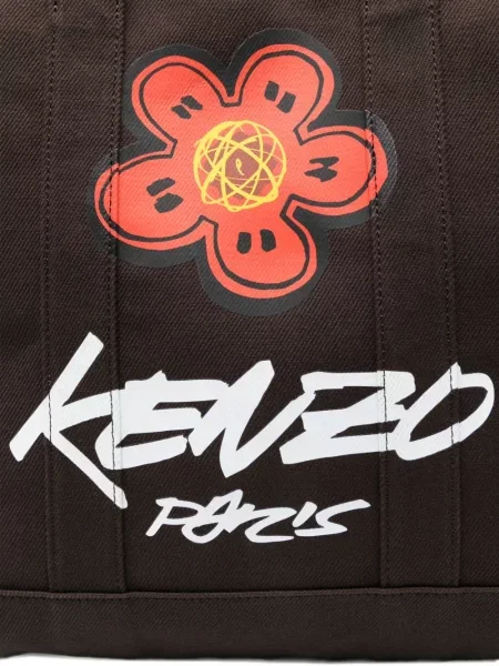 Чанта Kenzo на цветя с принт кафяво