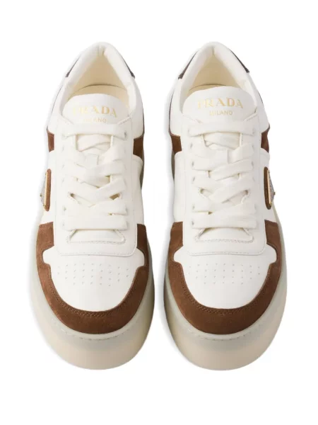 Sneakerși Prada cu platformă maro