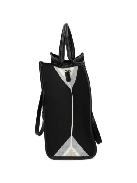 Шопинг чанта My Best Bag на цветя с принт черно