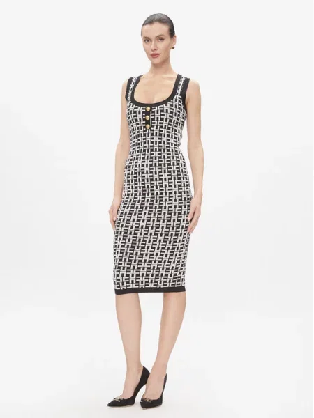 Elisabetta Franchi Плетена рокля черен