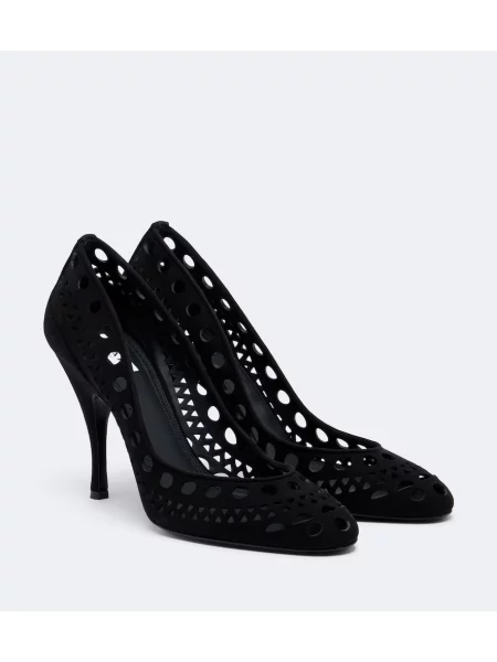 Pantofi cu toc Alaïa din piele de căprioară negru