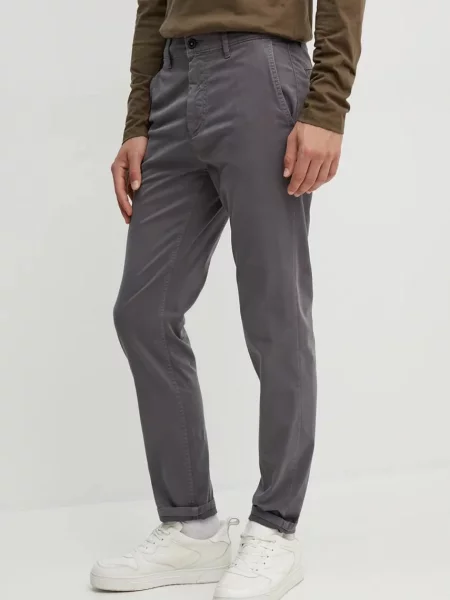 Панталон Boss Orange кафяво с кройка тип чино сиво