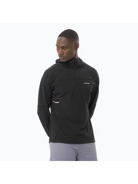Běžecká mikina Salomon Sense Aero Hybrid Half Hooded deep black černá