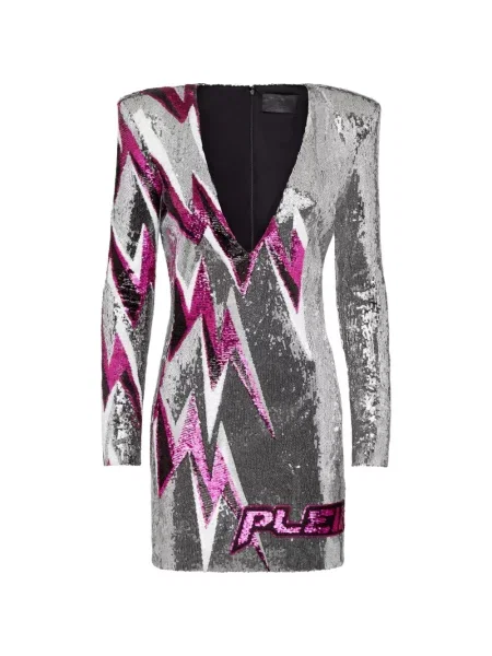 Sukienka mini Philipp Plein z cekinami z dekoltem w serek