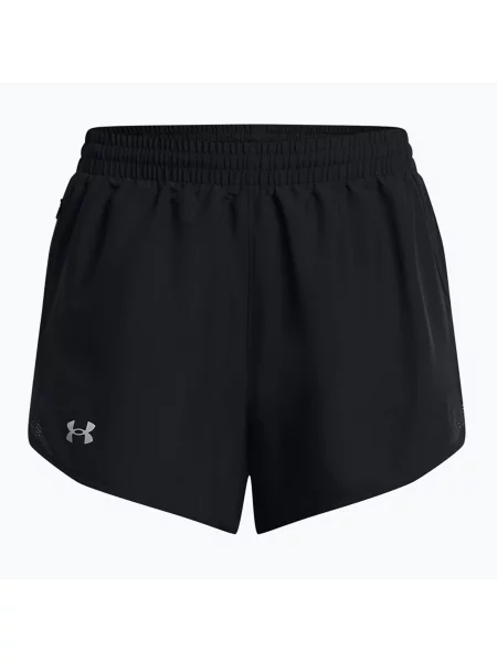 Pantaloni scurți de alergare pentru femei Under Armour Fly By 3" black/black/reflective negru