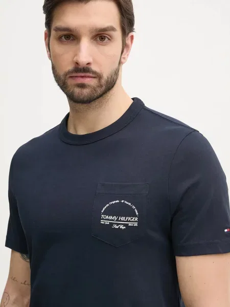Majica Tommy Hilfiger za muškarce tamno s tiskom plava