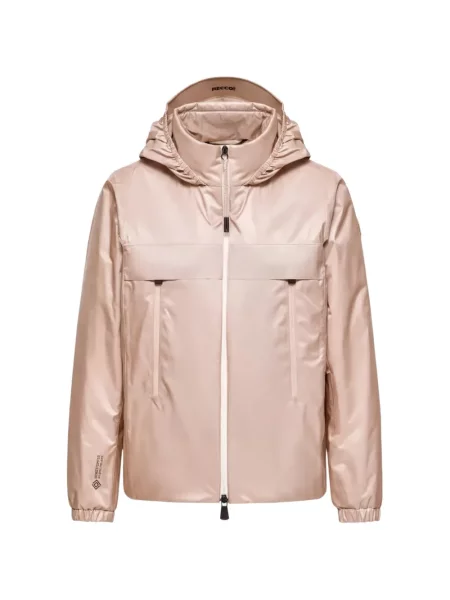 Geacă cu puf Moncler Grenoble cu glugă roz