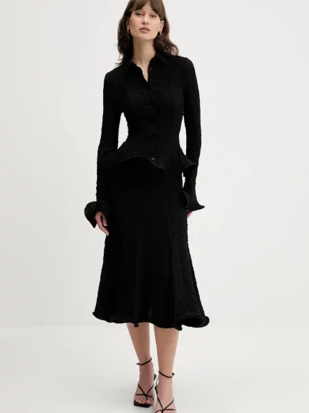 Спідниця MSGM midi розкльошена чорний