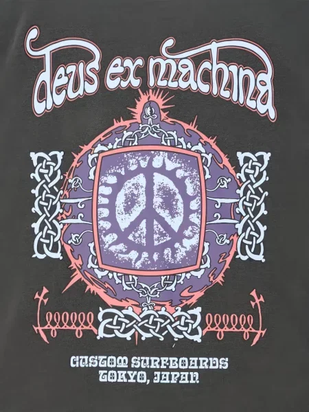 Tricou Deus Ex Machina cu imagine gri