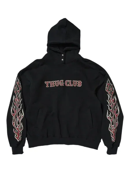 Hanorac cu glugă Thug Club cu imagine negru
