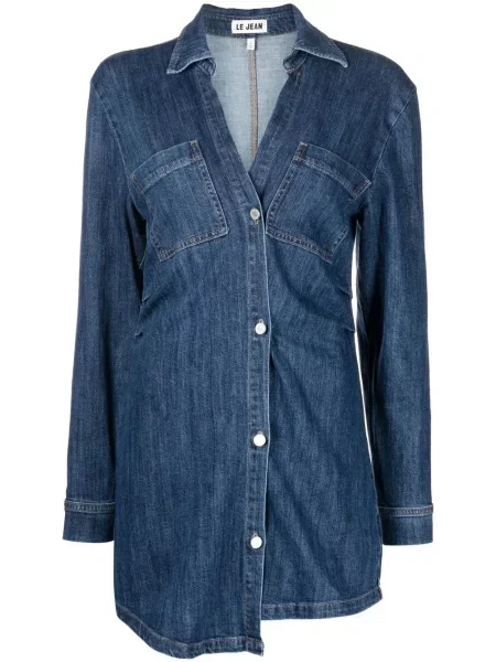 Rochie Le Jean cu decolteu în V albastru