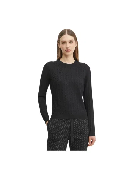 Dzianinowy sweter Armani Exchange z nadrukiem czarny