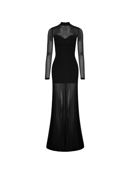 Rochie maxi Ow Collection plasă negru